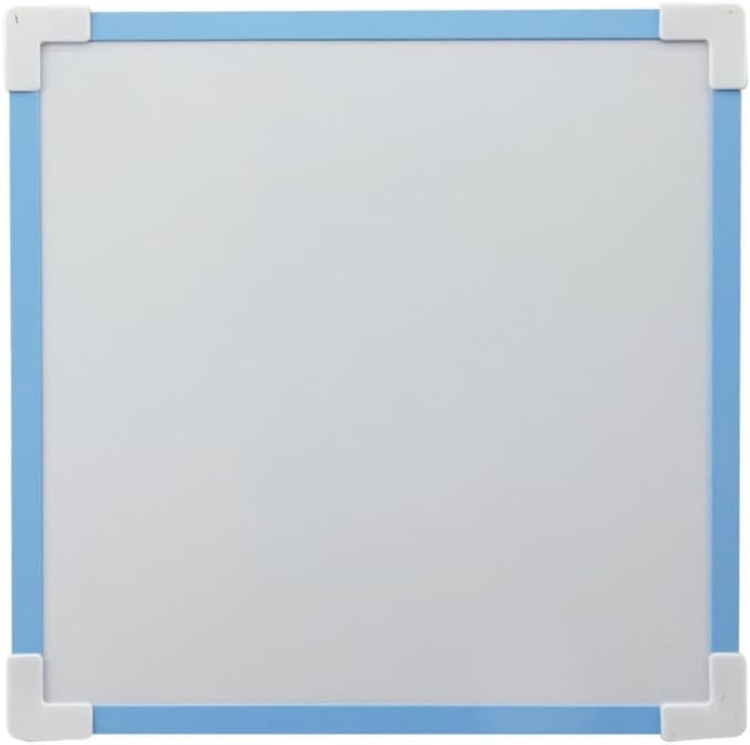 Daiso لوحة بيضاء مربعة من دايسو مع مغناطيس - 25x25 سم (9.8x9.8 بوصة) - إطار أزرق - Image 1